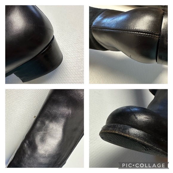 Jimmy Choo Suede and Vachetta Leather Boots Black Size 40 EUC - Picture 14 of 16